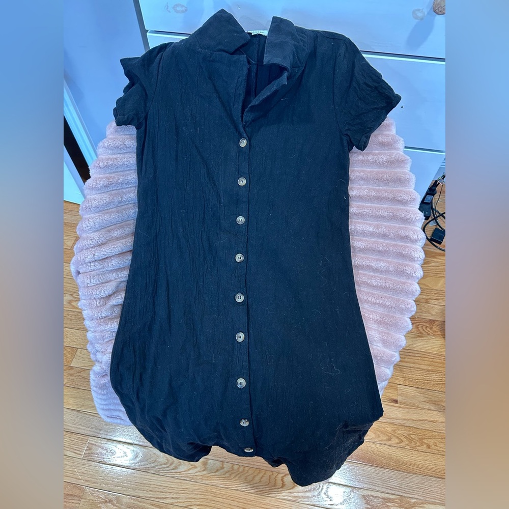 Black Button-Up Dress